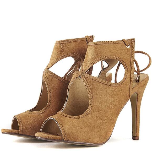 Cape Robbin Women's Shoes Drew High Heel Size 7 Camel Faux Suede - Picture 1 of 6